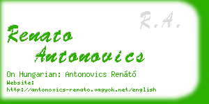 renato antonovics business card